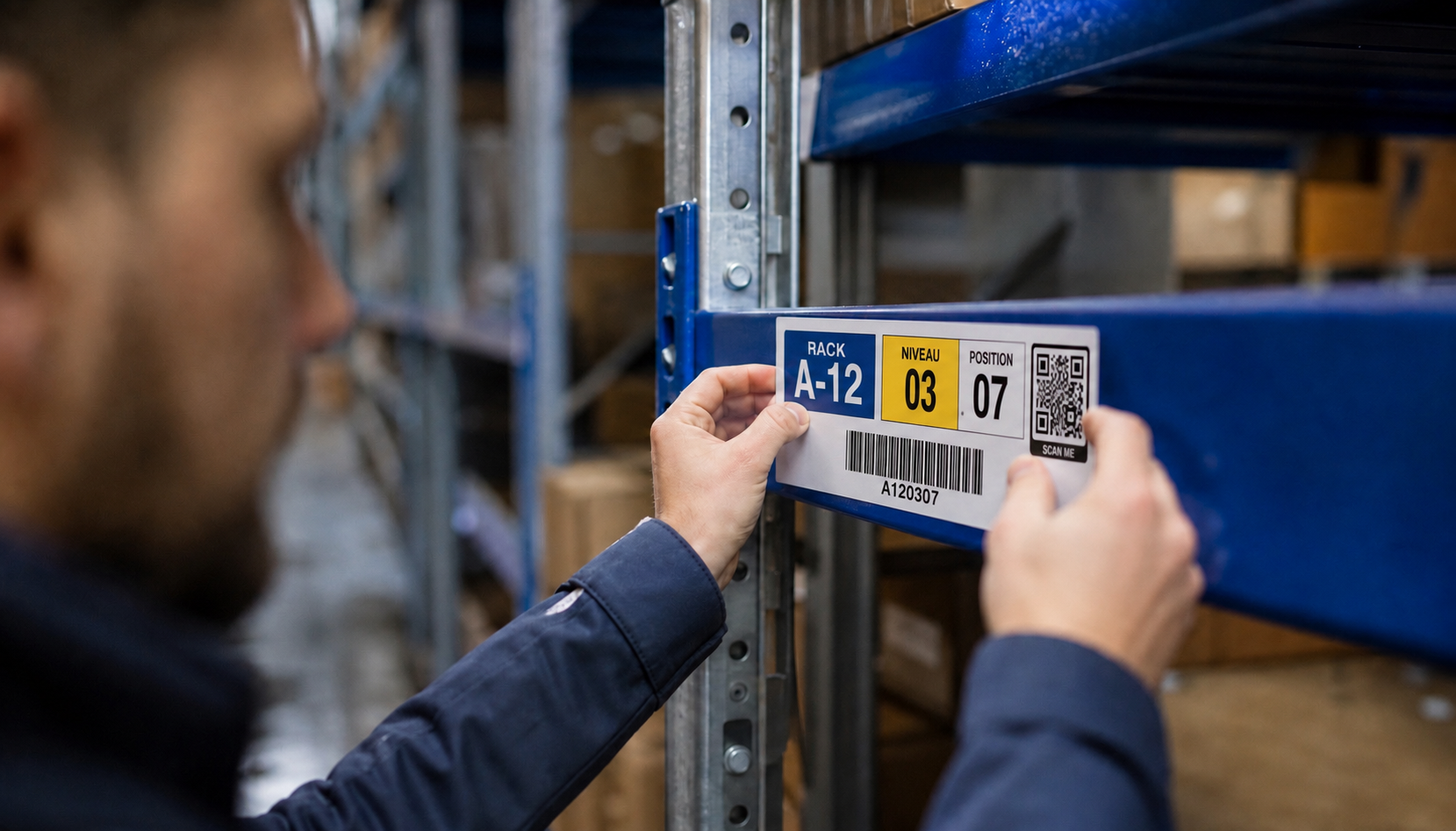 Étiquette magnétique entrepôt marquage racks durable